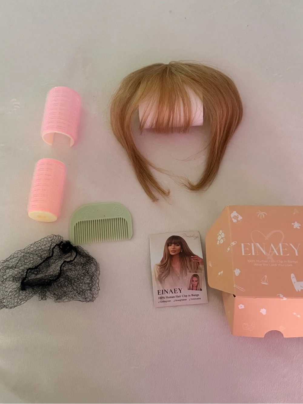 EINAEY 100% Human Hair Clip in Bangs. Wear the Look You Love NWT